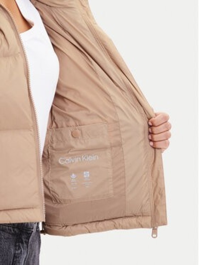 Calvin Klein Jeans Kurtka puchowa Graphic Logo LV047D503G Beżowy Regular Fit