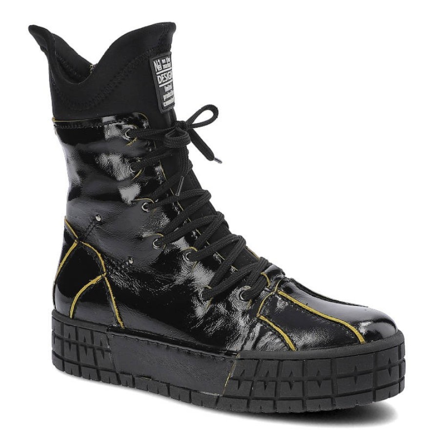 Czarne Botki Simen Damskie Wygodne Buty Jesienne