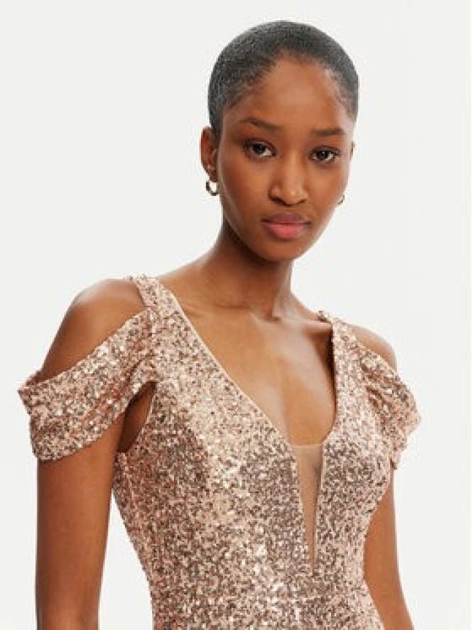 Rinascimento Sukienka wieczorowa CFC0122589003 Złoty Regular Fit