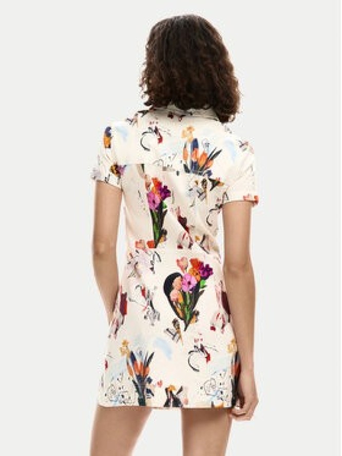 Desigual Sukienka koszulowa Fini 26SWVW48 Écru Regular Fit