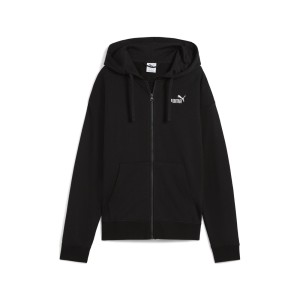 Damska rozpinana bluza z kapturem i małym logo ESS Comfort PUMA Black