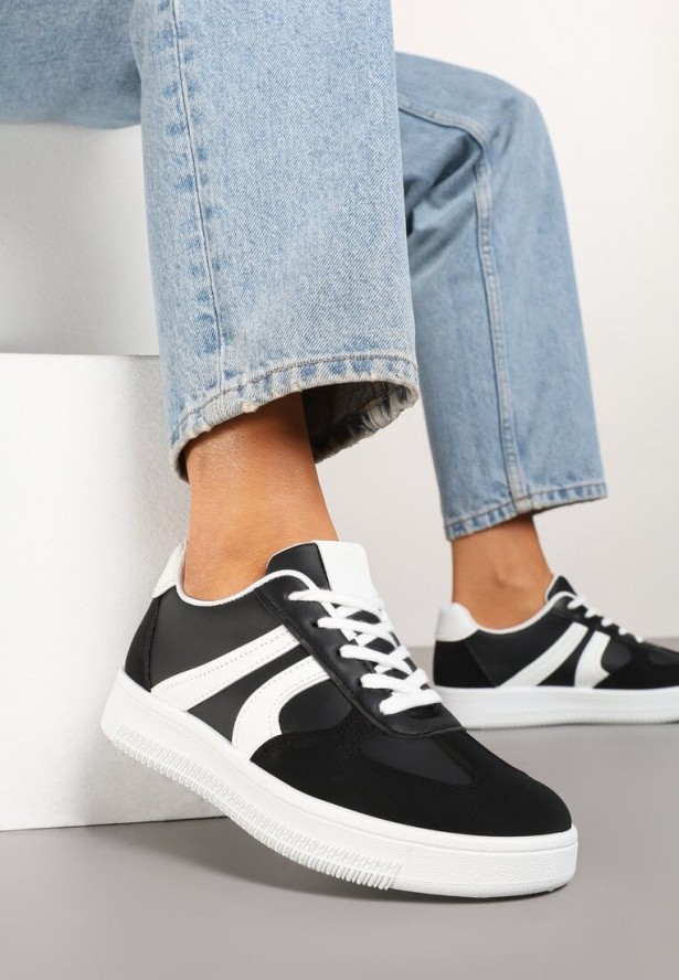 Czarne Sneakersy Klasyczne Tenisówki Setinora