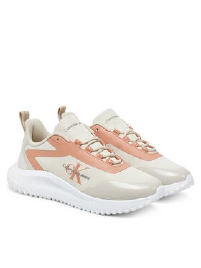 Calvin Klein Jeans Sneakersy Eva Runner Low Lace Mix Ml Wn YW0YW01442 Écru