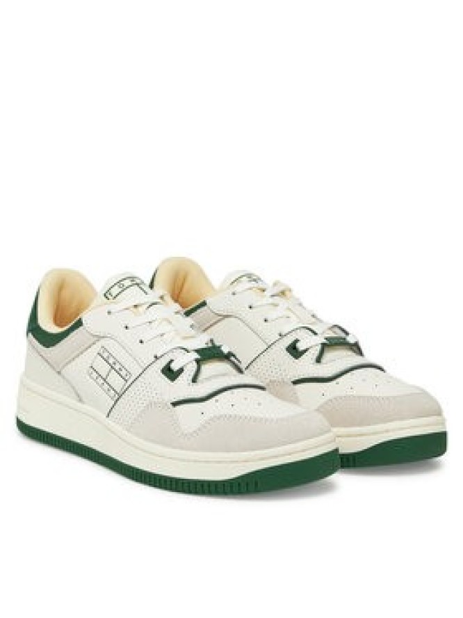 Tommy Jeans Sneakersy Tjw Retro Basket Washed Suede EN0EN02773 Biały