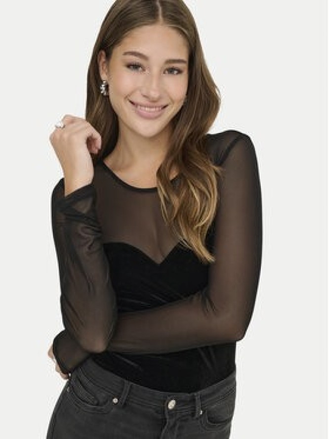 ONLY Bluzka Smooth 15360668 Czarny Slim Fit