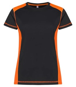 clique Ambition-T Women kontrastowy T-shirt widoczność – Visib Orange