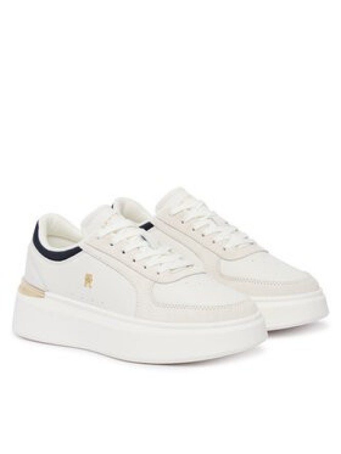 Tommy Hilfiger Sneakersy Th Satin Platform Sneaker FW0FW09307 Écru