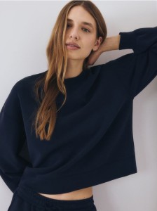 Bluza z dodatkiem modalu - granatowy