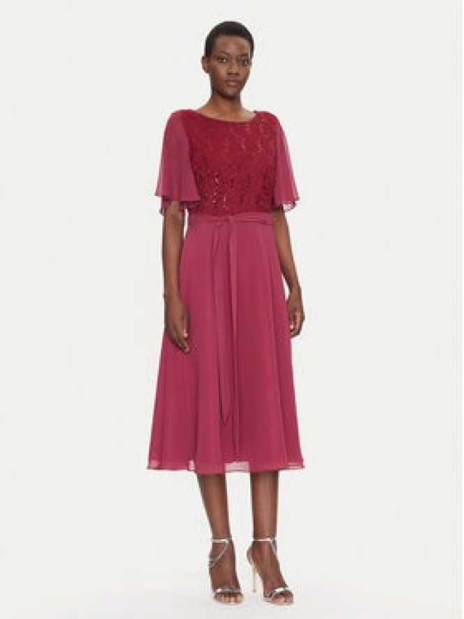 Swing Sukienka koktajlowa 5AI02500 Bordowy Regular Fit