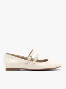 Lakierowane baleriny z dwoma paskami