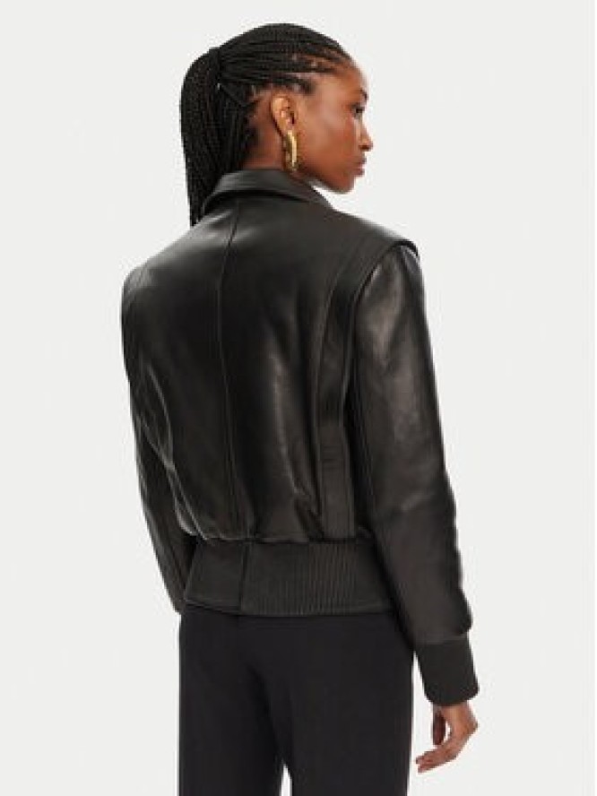 Balmain Kurtka skórzana DF0TH275LC62 Czarny Regular Fit