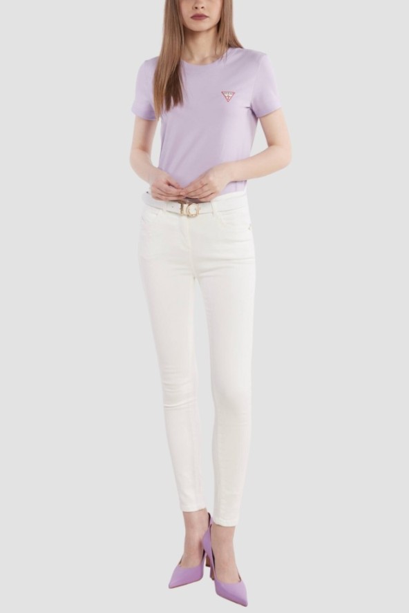 GUESS Lawendowy damski t-shirt Mini, Rozmiar XL