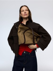 Zamszowa torebka shopper - beżowy