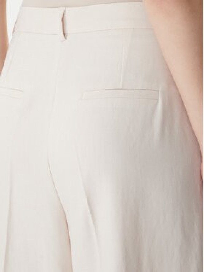 Marella Spodnie palazzo Slogan2 2615131311 Écru Wide Leg