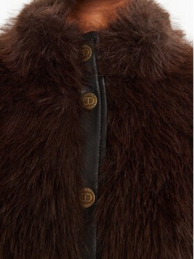 TWINSET Kurtka z imitacji skóry 252TP2420 Brązowy Regular Fit