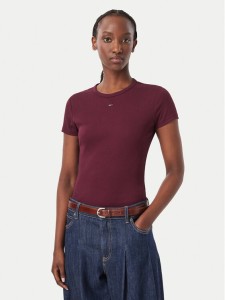 Tommy Jeans T-Shirt EssentialDW0DW17383 Fioletowy Slim Fit
