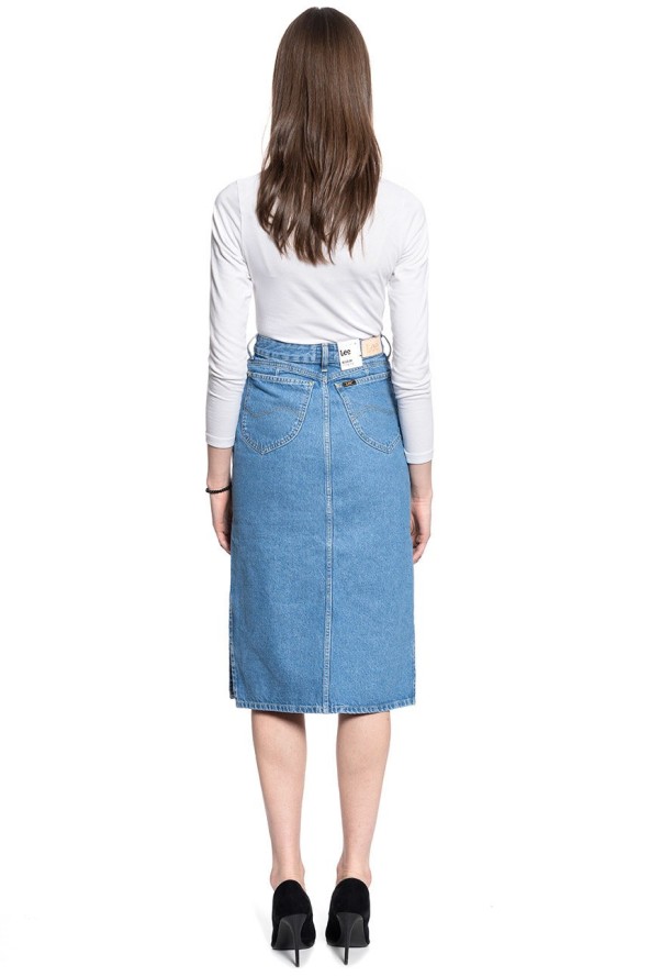 LEE THELMA SKIRT DAMSKA SPÓDNICA JEANSOWA CLEAN CALLIE L38EGAZE 112108145