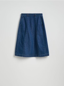 Jeansowa spódnica midi - granatowy