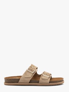 Piaskowe klapki damskie płaskie