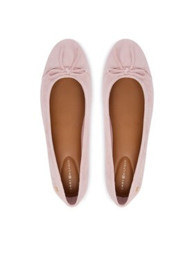 Tommy Hilfiger Baleriny Th Monogram Suede Ballerinas FW0FW09357 Różowy