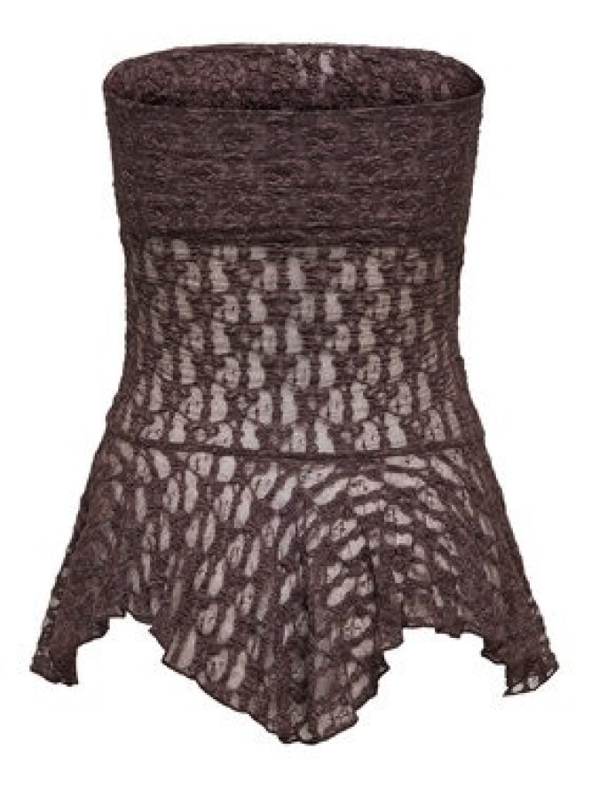 ONLY Top Aya 15375823 Brązowy ciemny Slim Fit