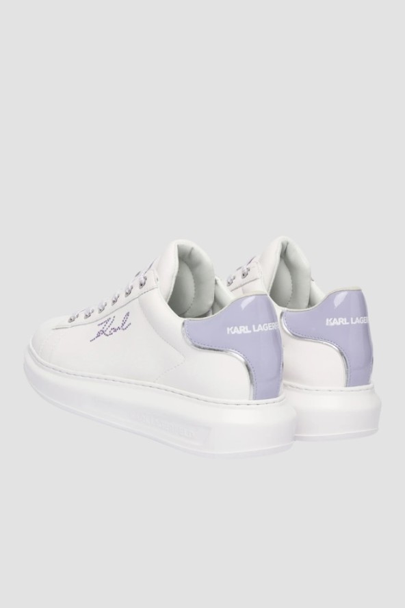 KARL LAGERFELD Białe sneakersy damskie KAPRI Rhinestone Karl Trim, Rozmiar 41