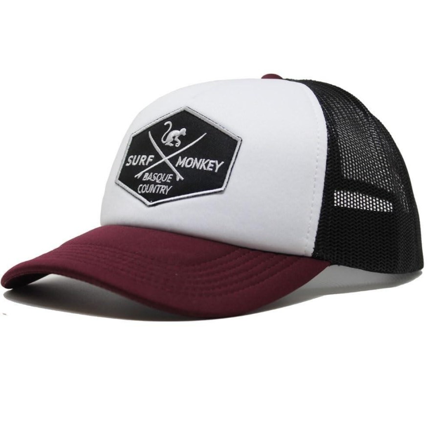 Czapka Trucker - Wyściełana / Uniwersalny rozmiar (Bordowy/Czarny)