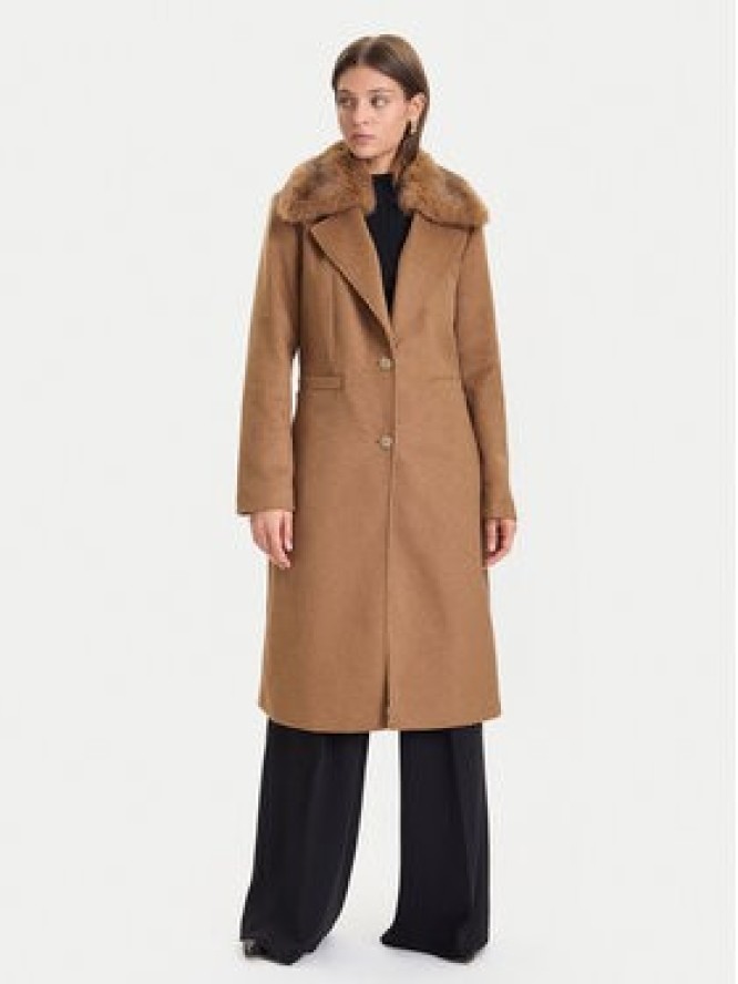Guess Płaszcz wełniany W5BL19 W2642 Brązowy Regular Fit