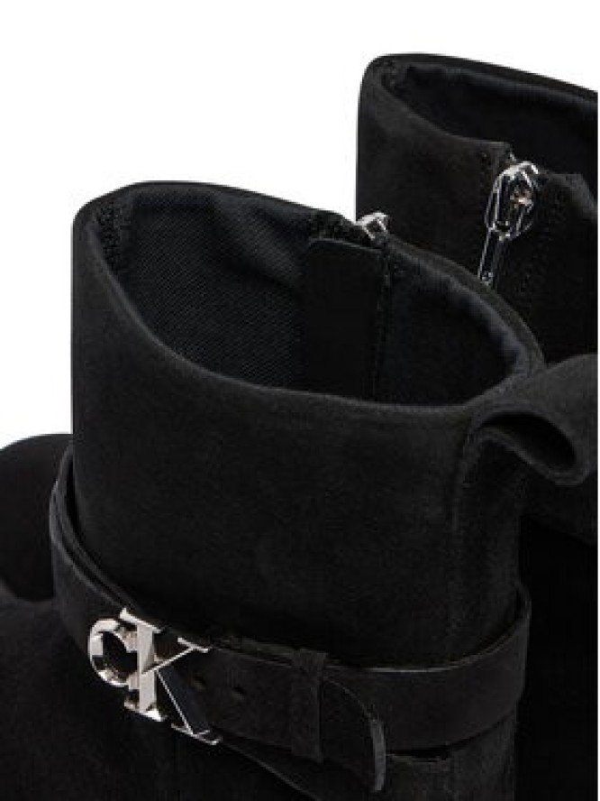 Calvin Klein Botki Ankle Boot W/ Metal Logo Sue HW0HW02664 Czarny