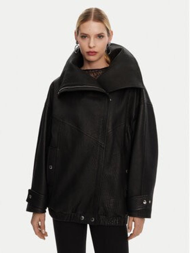 Dolce&Gabbana Kurtka skórzana F9S01L HULVN Czarny Oversize
