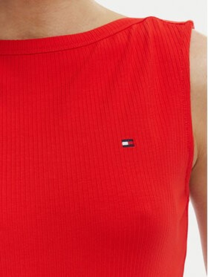 Tommy Hilfiger Top WW0WW47807 Pomarańczowy Slim Fit