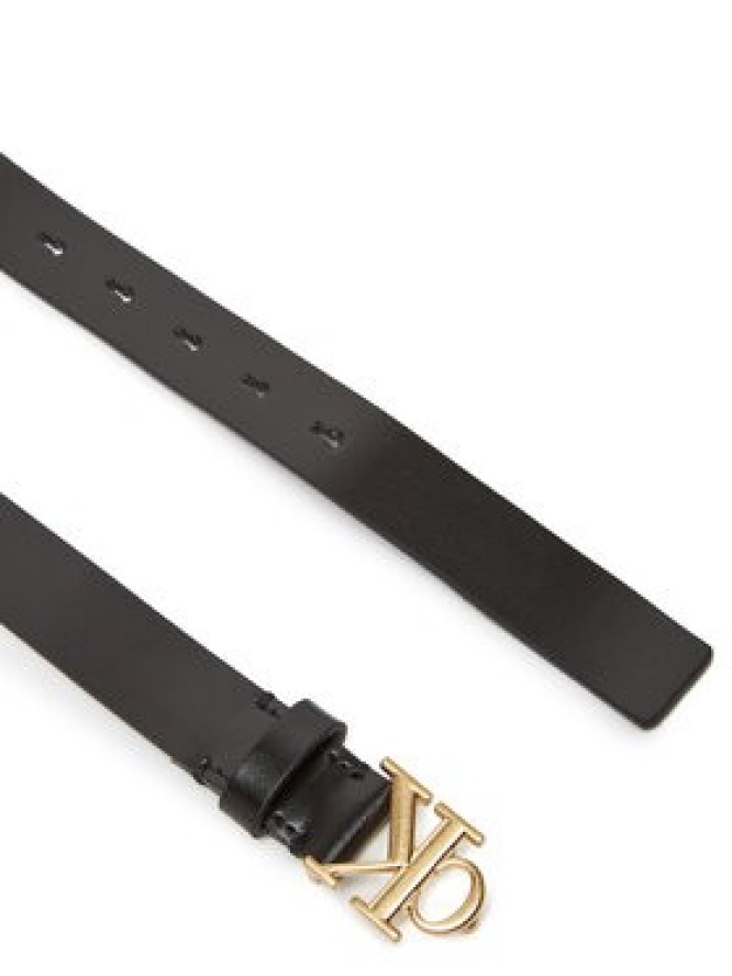 Calvin Klein Pasek Damski Monogram Plaque Buckle 25Mm LV04K7017G Czarny