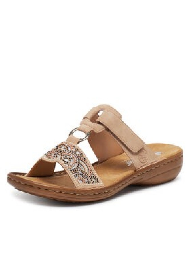 Rieker Klapki 608K2-31 Beżowy