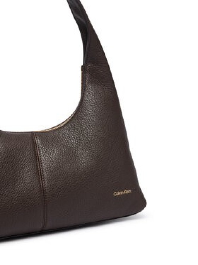 Calvin Klein Torebka Slouchy Leather Shoulder Bag LV04F3657G Brązowy
