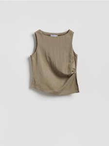 Bluzka z lyocellem - warm olive