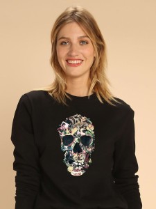 WOOOP Bluza "Vintage Skull" w kolorze czarnym rozmiar: L