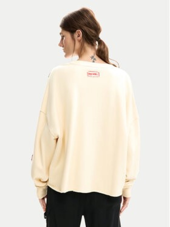 Desigual Bluza Muak Mickey 26SWSK17 Beżowy Relaxed Fit