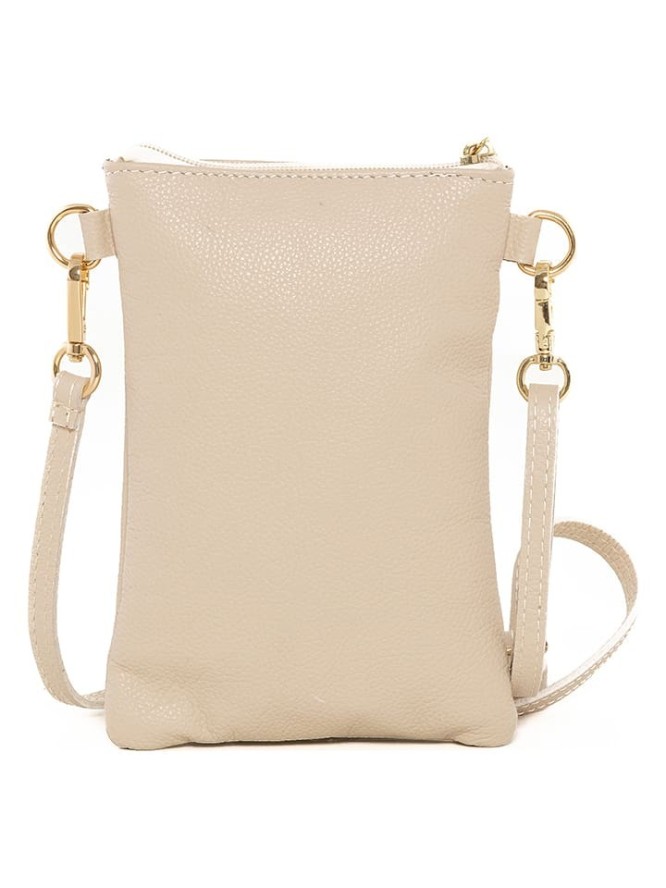 Anna Morellini Skórzana torebka "Erica" w kolorze beżowym - 14 x 21 x 1 cm rozmiar: onesize