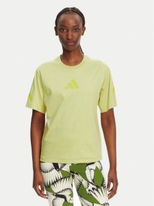 adidas T-Shirt Z.N.E. JC5400 Żółty Regular Fit