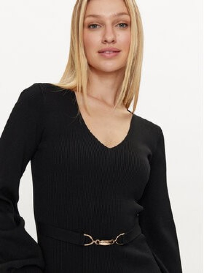 Morgan Sukienka dzianinowa 232-RMROSA Czarny Slim Fit