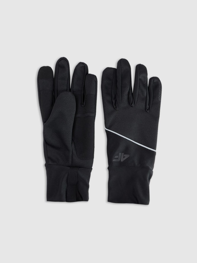 4F Rękawiczki softshellowe Touch Screen uniseks - czarne L