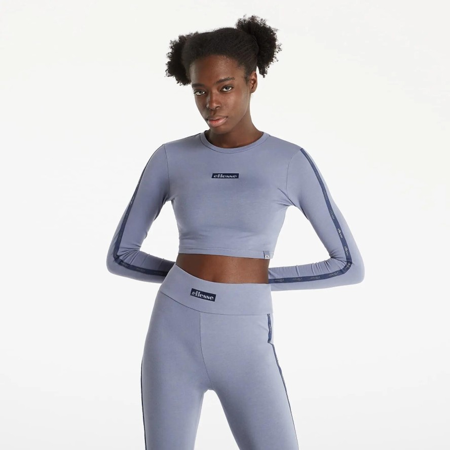 KOSZULKA DAMSKA Z DŁUGIM RĘKAWEM BLUZKA CROP ELLESSE