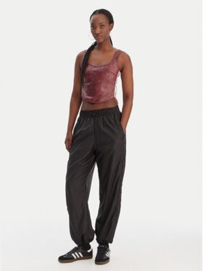 adidas Top Pleather KD8786 Bordowy Slim Fit