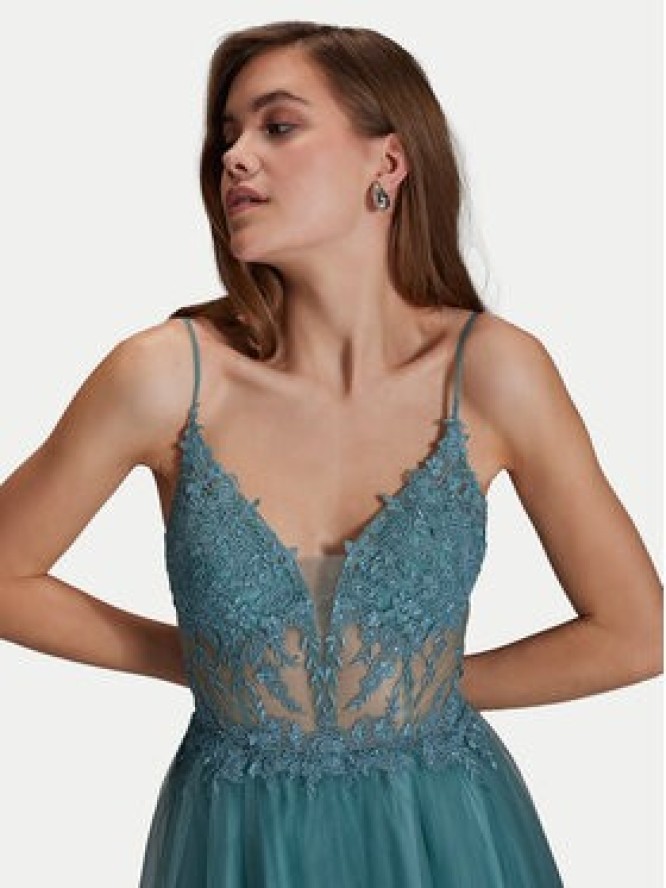 Hey Kyla Sukienka wieczorowa 5AI059HK Turkusowy Regular Fit
