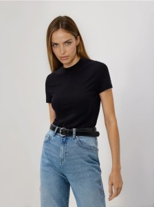 T-shirt slim fit - czarny
