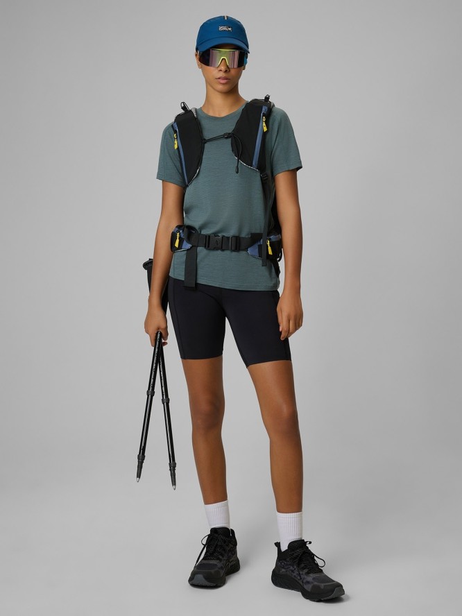 4F Koszulka trekkingowa z wełną merino damska - khaki XL