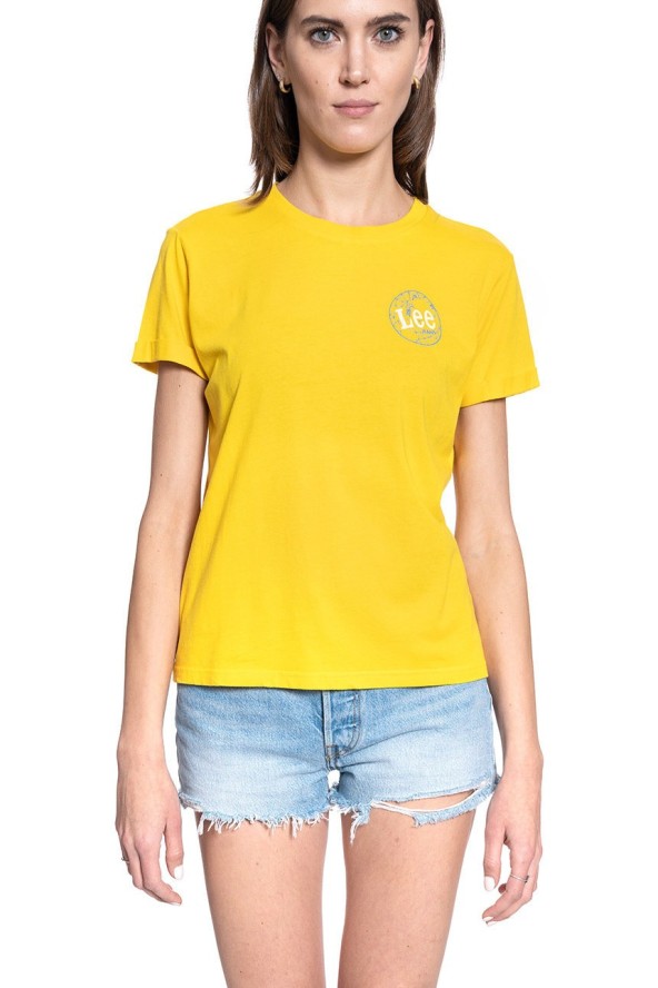 T-SHIRT DAMSKI LEE SS GLOBAL TEE LEMON ZEST L44BEPMM 112109799
