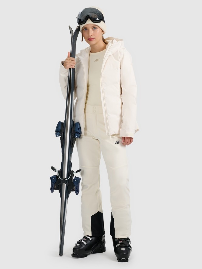 4F Kurtka narciarska membrana 10000 damska - beżowa XXL