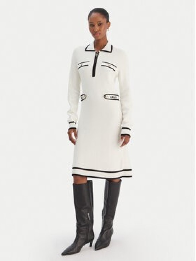 Liu Jo Sport Sukienka dzianinowa TF5251 MS59L Écru Regular Fit