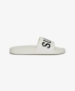 superdry Pool Sliders klapki basenowe z wyściełanymi paskami – Brilliant White